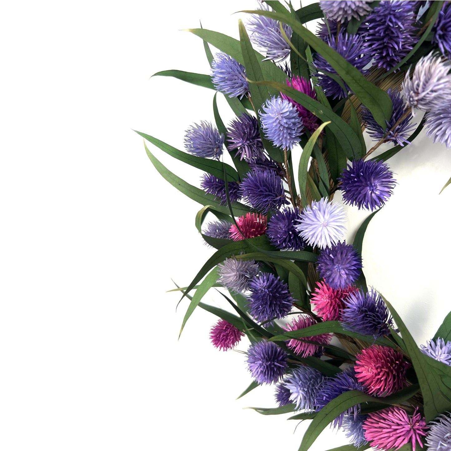 preserved purple wreaths for spring and summer holidays