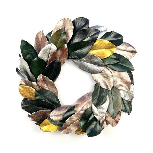 preserved modern magnolia wreath for all season decorations