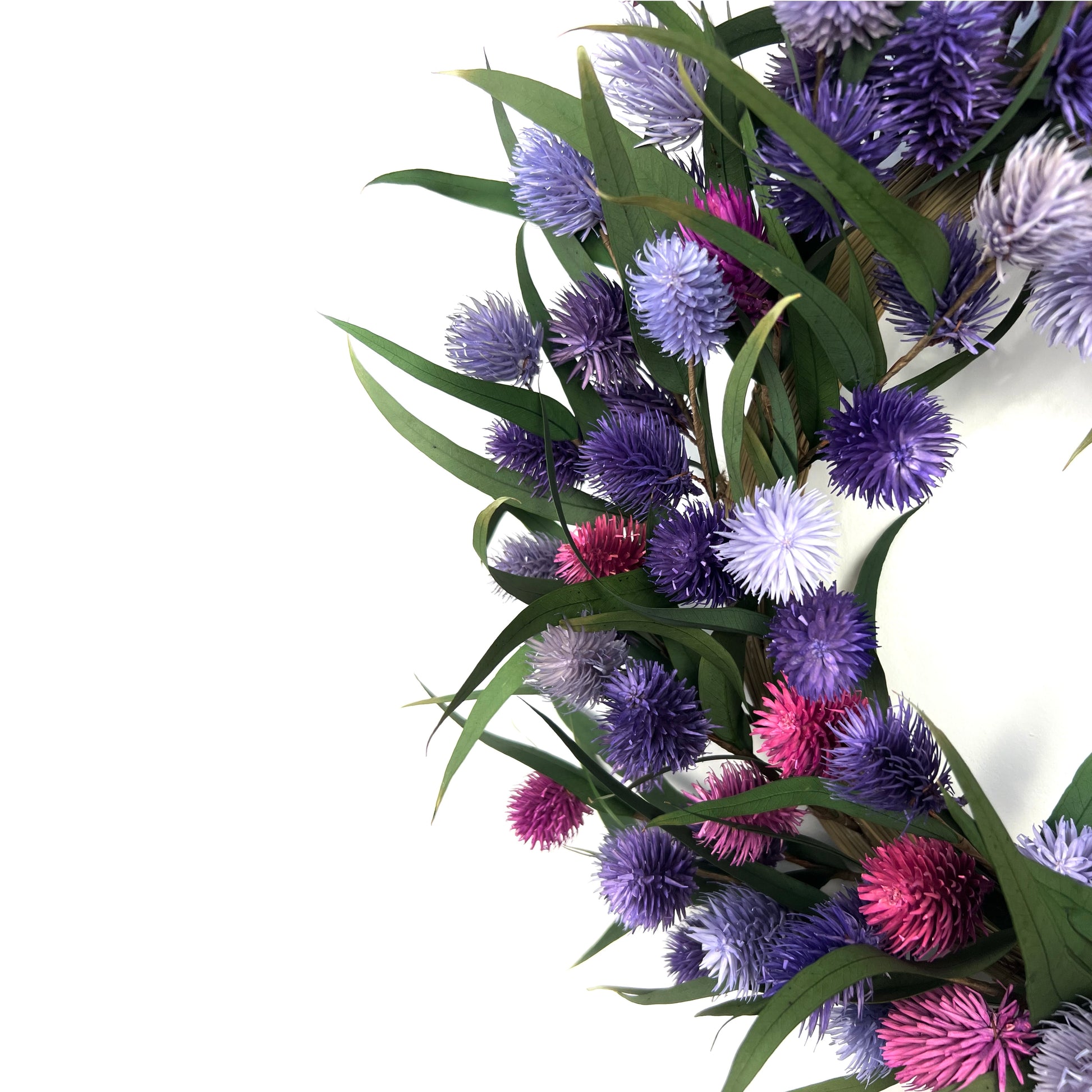 preserved purple wreaths for spring and summer holidays